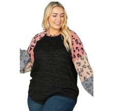Load image into Gallery viewer, Leopard Print Color Blocked Sweatshirt

