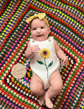 Load image into Gallery viewer, Sunflower Embroidered Romper- WHITE
