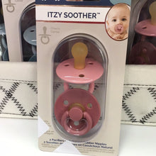 Load image into Gallery viewer, Itzy Soother: Pink Natural Rubber Pacifier Set (0-6m)
