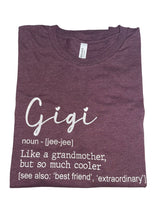 Load image into Gallery viewer, GIGI Definition T-Shirt- Heather Maroon
