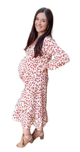 Load image into Gallery viewer, V-neck Long Sleeve Print Maternity Dress Nursing Breastfeeding Dresses
