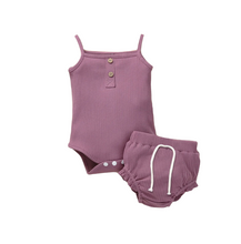 Load image into Gallery viewer, Lavender Bodysuit &amp; Shorts Set (Size Options)
