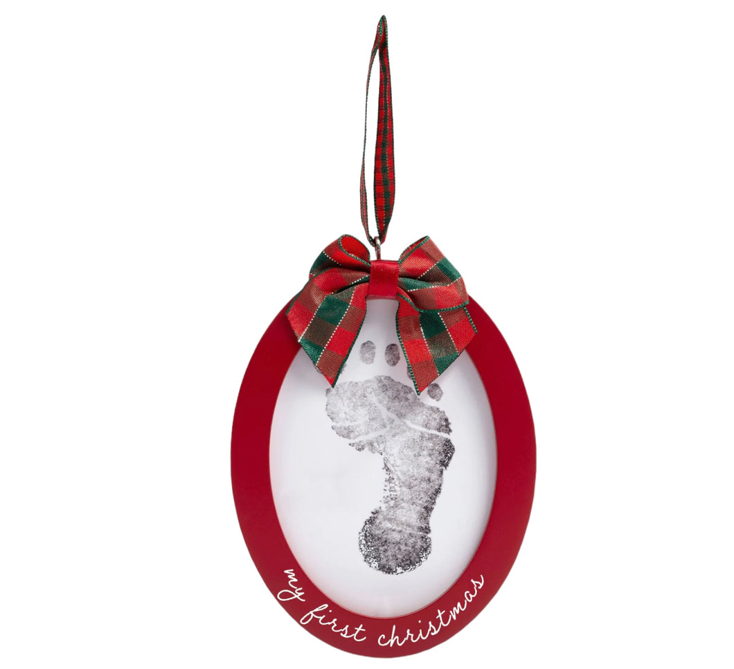 Babyprints Photo Ornament with Clean-Touch Ink Pad, Red