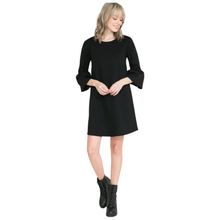 Load image into Gallery viewer, Black 3/4 Ruffle Sleeve Midi Dress
