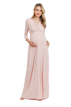 Load image into Gallery viewer, Blush- 3/4 sleeve Maxi Dress
