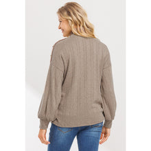 Load image into Gallery viewer, Turtle Neck Mocha Sweater with Button Detail
