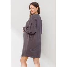 Load image into Gallery viewer, Dusty Lilac Crew Neck Sweater Dress

