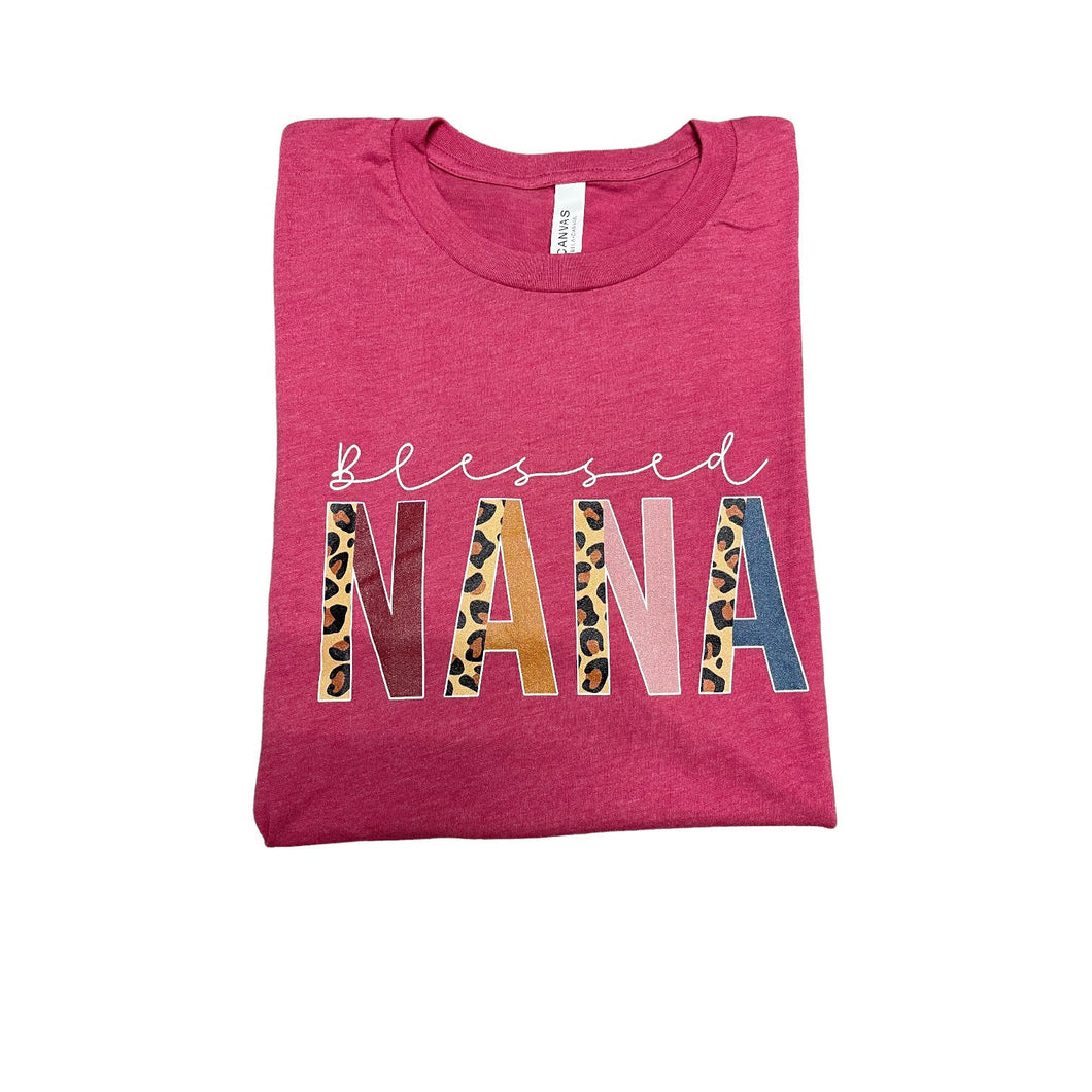Blessed NANA Shirt- Heather Raspberry